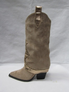 Kozaki damskie na obcasie (36-41) DE271 KHAKI