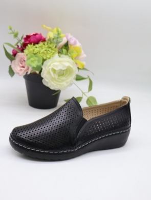 Półbuty damskie na płaskim (36-42) 8601-1 BLACK
