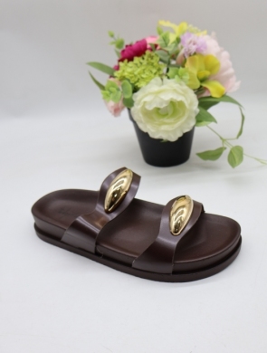 Klapki damskie na płaskim (36-41) NS017 BROWN