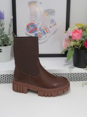 Botki damskie na płaskim (36-41) 5655 BROWN