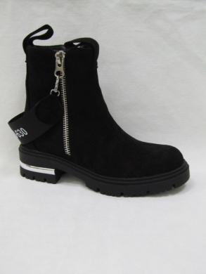 Botki damskie ocieplane na płaskim (36-41) NC1279 BLACK