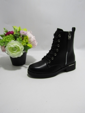 Botki damskie ocieplane na płaskim (36-41) SA3072-1 BLACK