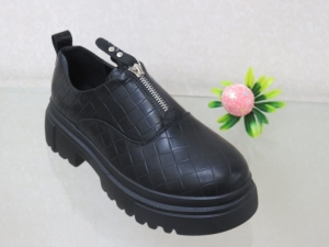 Półbuty damskie na płaskim (36-41) C21-8682 BLACK