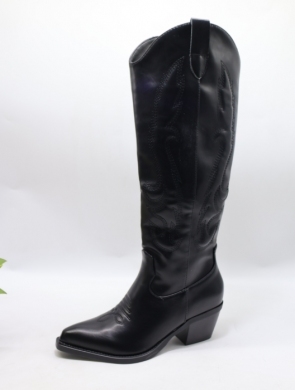 Kozaki damskie na obcasie (36-41) 7688A BLACK