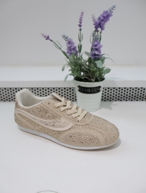 Buty sportowe damskie na płaskim (36-41) 9168 BEIGE