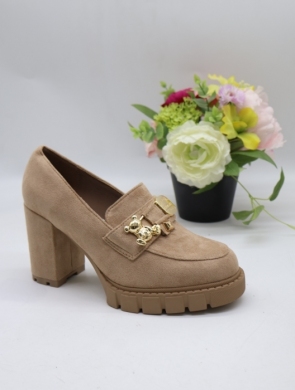 Półbuty damskie na obcasie (36-41) 7573 KHAKI