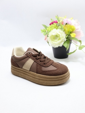 Buty sportowe damskie na płaskim (36-41) 7590 BROWN