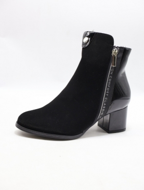 Botki damskie ocieplane na obcasie (36-41) SA102-1 BLACK
