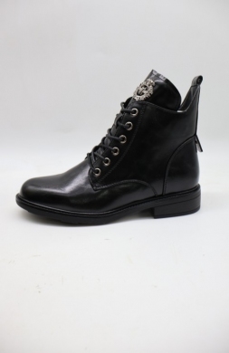 Botki damskie ocieplane na płaskim (36-41) H385-1A BLACK