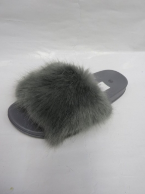 Klapki damskie z futerkiem (36-41) LS216 GREY