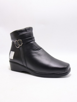 Botki damskie ocieplane na płaskim (36-41) 2205 BLACK