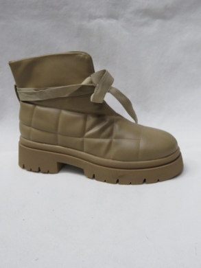 Botki damskie ocieplane na płaskim (36-41) NS307 KHAKI
