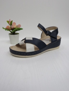 Sandały damskie na koturnie (36-41) 7AA2301 NAVY/SILVER