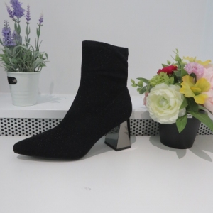 Botki damskie na obcasie (36-41) 5758 BLACK