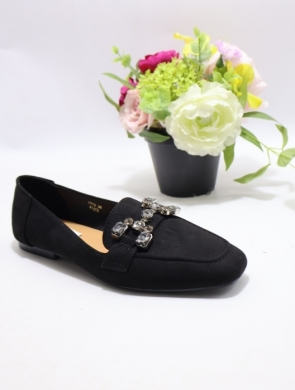 Mokasyny damskie na płaskim (36-41) 1712 BLACK
