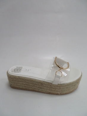 Klapki damskie na koturnie (36-41) 77-321 WHITE