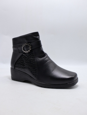 Botki damskie ocieplane na koturnie (37-42) B07 BLACK