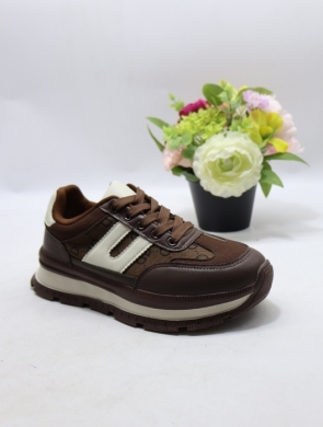 Buty sportowe damskie na płaskim (36-41) B2137 BROWN