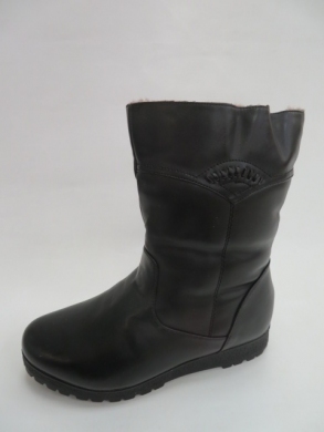 Kozaki damskie ocieplane na płaskim (37-42) 7273-1 BLACK