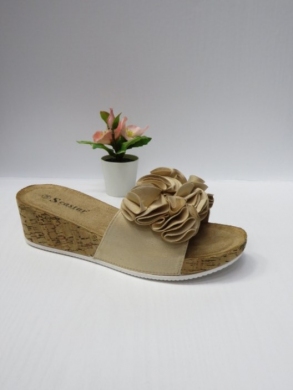 Klapki damskie na koturnie (36-41) CK255 BEIGE
