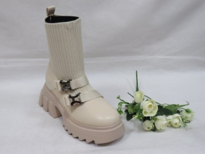 Botki damskie jesienne na koturnie (36-41) JJ38 BEIGE