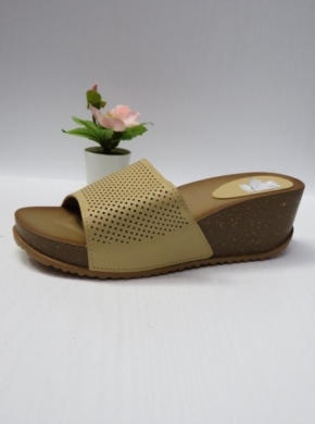 Klapki damskie na koturnie (36-41) DM-17 BEIGE
