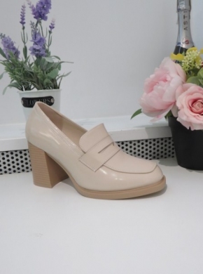 Półbuty damskie na obcasie (36-41) 9147 BEIGE