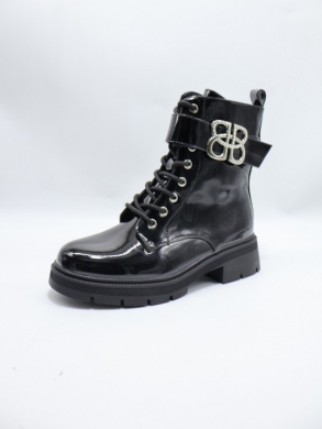 Botki damskie ocieplane na płaskim (36-41) SA3058-20 BLACK