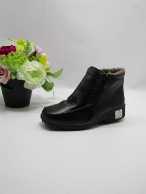 Botki damskie ocieplane na koturnie (38-43) A12T BLACK