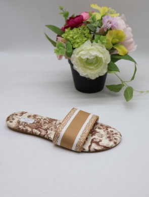 Klapki damskie na płaskim (36-41) 75-13 KHAKI