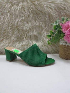 Klapki damskie na obcasie (36-41) 1071 GREEN