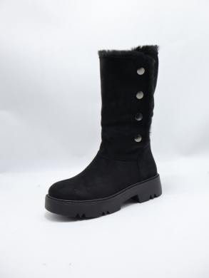 Kozaki damskie ocieplane na płaskim (36-41) F6651 BLACK