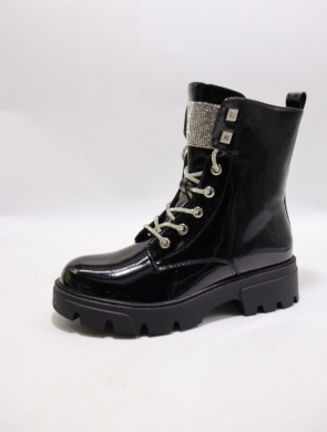 Botki damskie ocieplane na płaskim (36-41) SA3055-1 BLACK