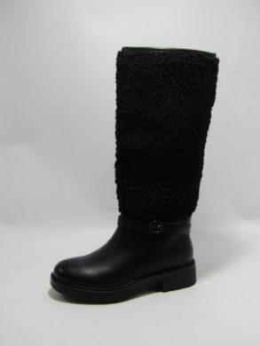 Kozaki damskie ocieplane na płaskim (36-41) 6724 BLACK