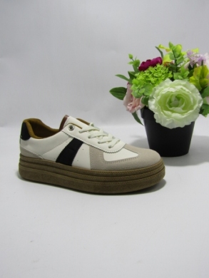 Buty sportowe damskie na płaskim (36-41) 7590 BEIGE