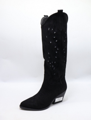 Kozaki damskie na obcasie (36-41) 8130 BLACK
