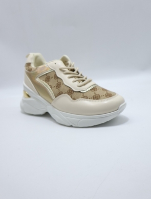 Buty sportowe damskie na koturnie (36-41) S069 BEIGE