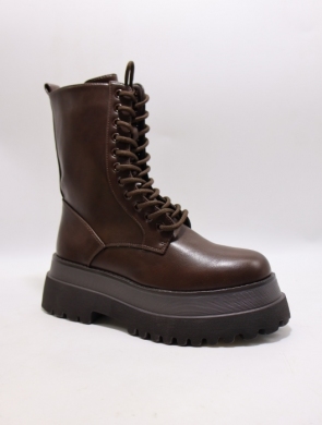 Botki damskie na płaskim (36-41) CHC383 BROWN