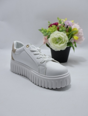 Buty sportowe damskie na płaskim (36-41) GG699 WHITE
