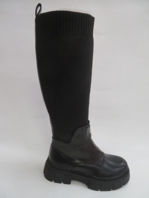 Kozaki damskie jesienne na płaskim (36-41) 7776 BLACK