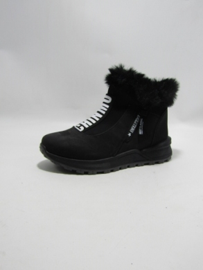 Botki damskie ocieplane na płaskim (36-41) 9130-21 BLK