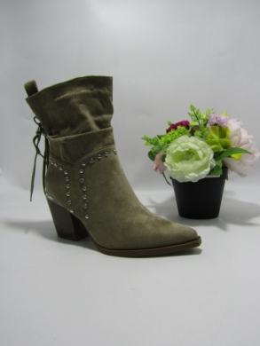 Botki damskie na obcasie (36-41) 9677A KHAKI