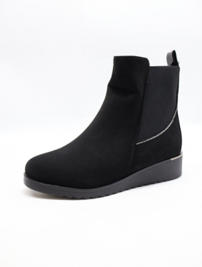Botki damskie ocieplane na płaskim (36-41) SG856 BLACK