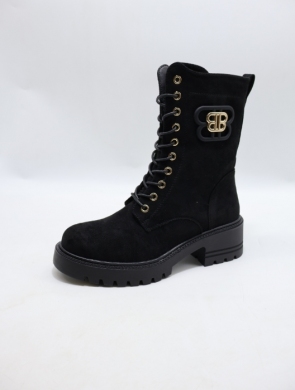 Botki damskie ocieplane na obcasie (36-41) HBL-139 BL/SU
