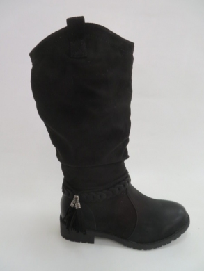 Kozaki damskie ocieplane na płaskim (36-41) LS-56 BLACK