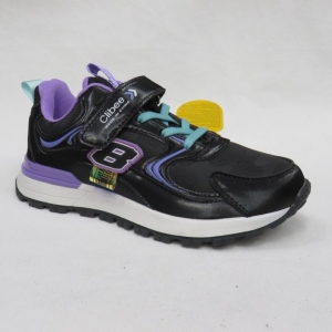 Buty sportowe dziewczęce (32-37) E163 BLACK/PURPLE