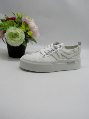 Buty sportowe damskie na płaskim (36-41) LY098 WHITE