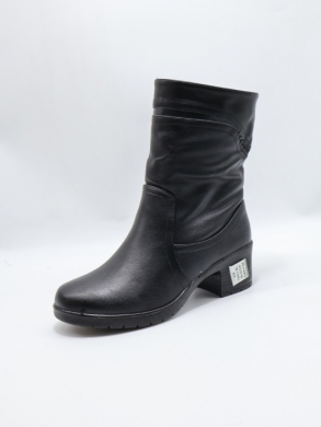 Botki damskie ocieplane na obcasie (36-42) 7110-1 BLACK
