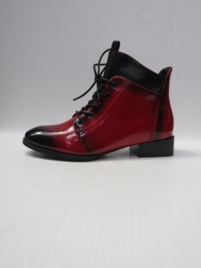 Botki damskie ocieplane na płaskim (36-41) H2251 RED/BLACK