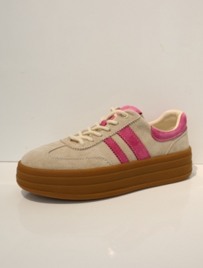 Buty sportowe damskie na płaskim (36-41) GD-XF-209 BE/FUXIA